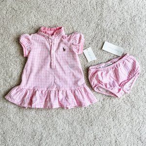 Ralph Lauren Ruffled Gingham Dress & Bloomer Set